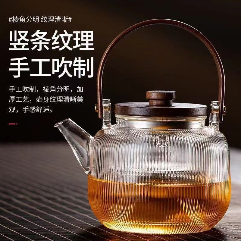 耐高温玻璃提梁壶加厚可电陶炉明火加热泡茶壶围炉煮茶壶跨境代发