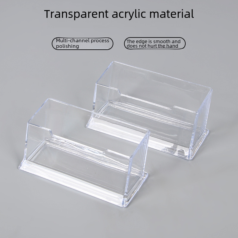 (2개) 사무용품 플라스틱 명함 케이스 투명 아크릴 창조적 인 데스크탑 저장 카드 케이스 명함 홀더 문구 도매