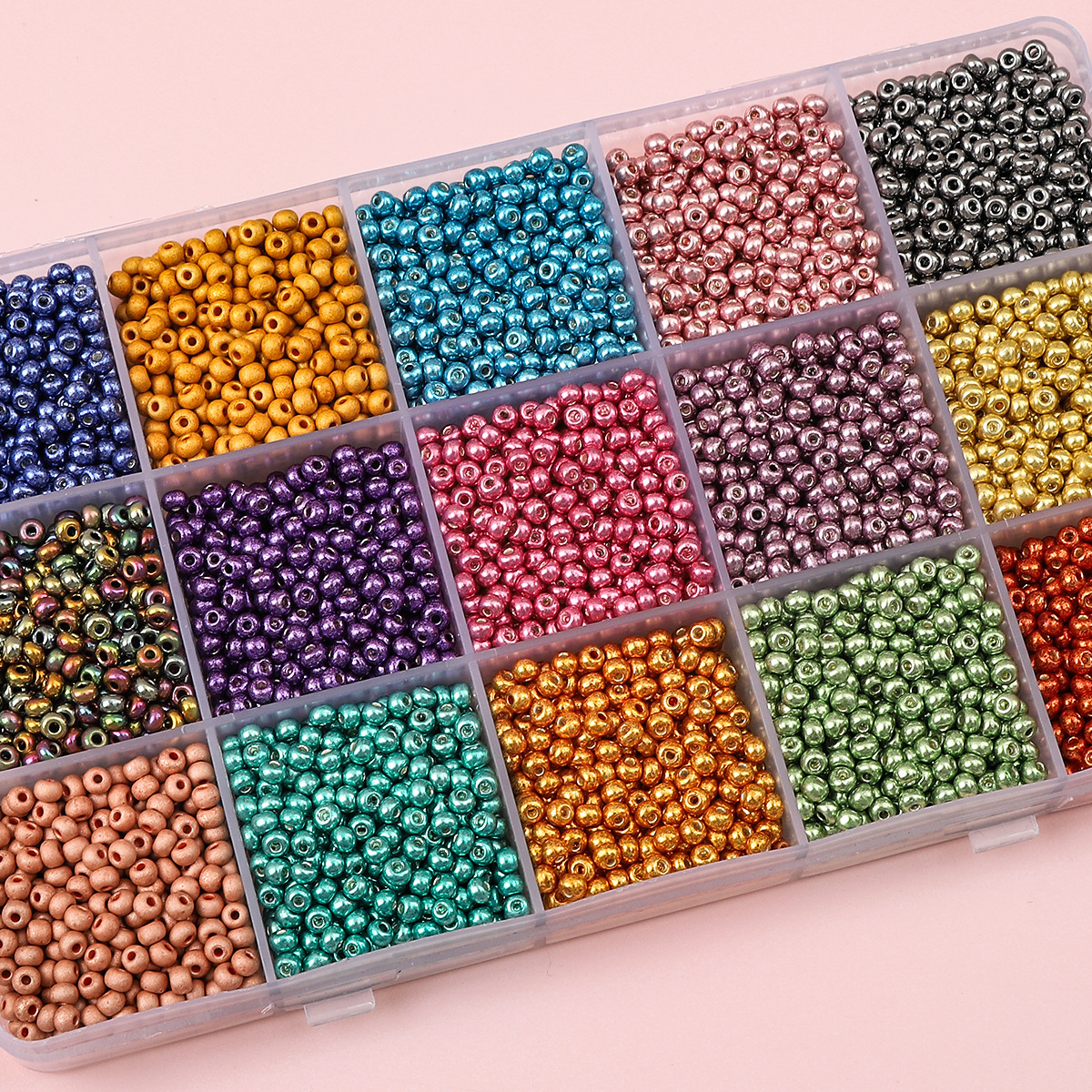1 Set Diameter 3mm Diameter 4mm Hole Under 1mm Glass Solid Color Beads display picture 2