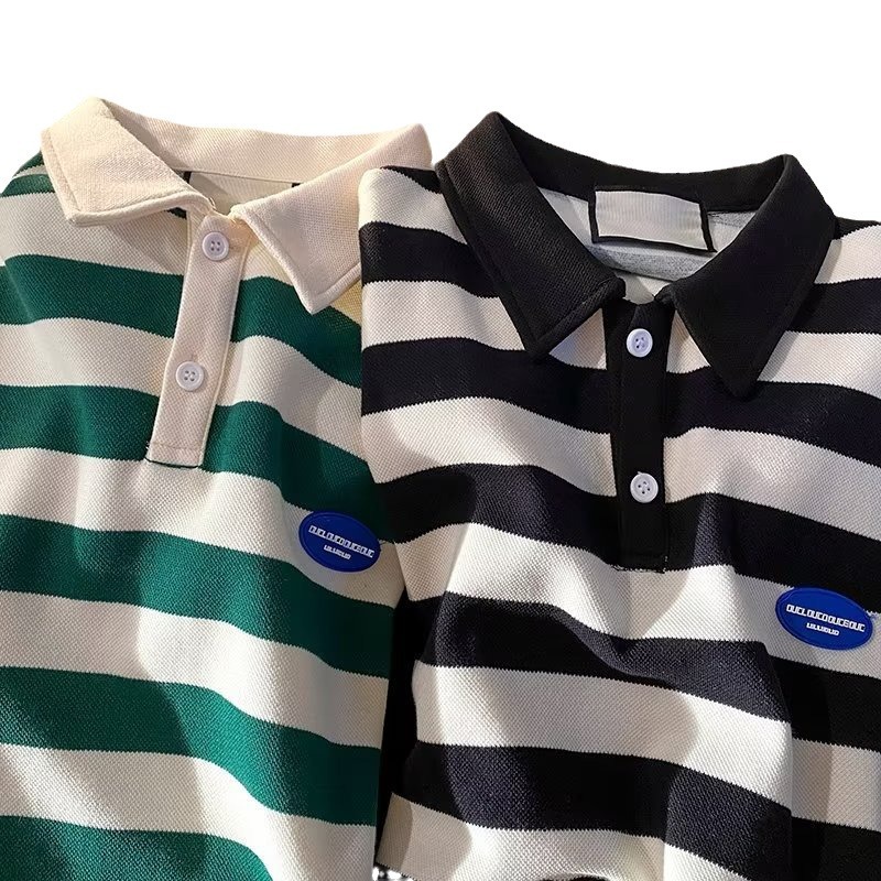 Camiseta de verano solapa polo de manga corta marca de moda masculina estilo coreano delgado tendencia 2024 nueva camiseta de todo fósforo