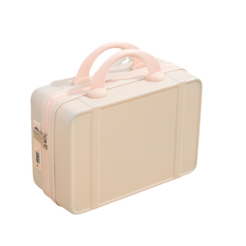 2024 nuevo 14 pulgadas maleta de maquillaje portátil maleta de almacenamiento de gran capacidad maleta de maquillaje maleta de bloqueo de código