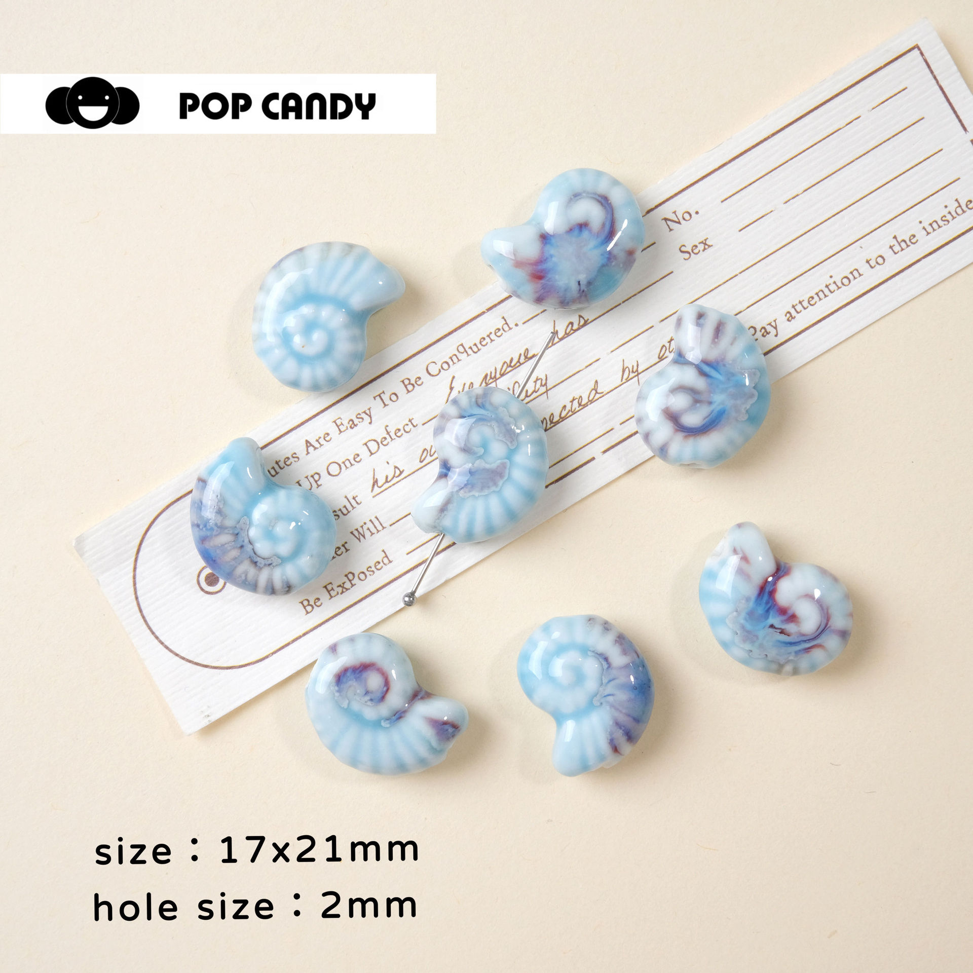 All Seasons Season 1 Piece 17 * 21mm Hole 2~2.9mm Ceramics Conch Jewelry Accessories Beads
