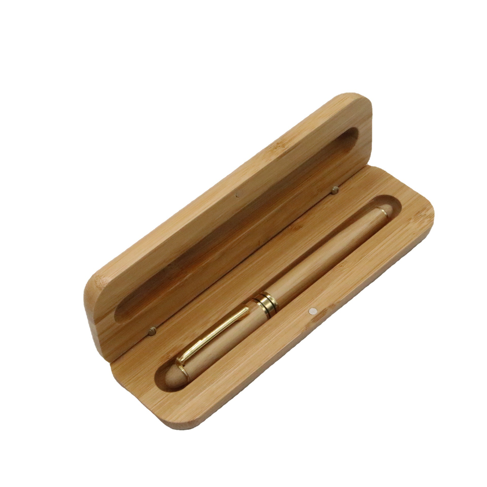 Traje de pluma de bambú logotipo láser de caja de bambú en stock transfronterizo exclusivo