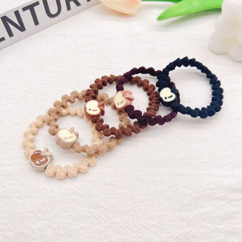 Brown Strawberry High-Elastic Hair Tie for Women, New Thickened Fashionable Simple Hair Accessory