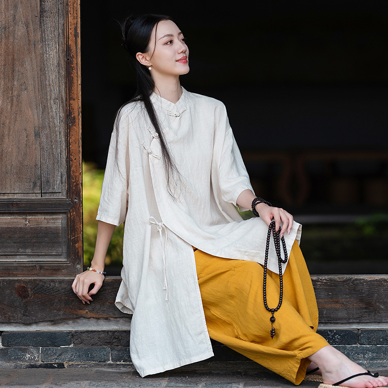 26 New Original Chinese-Style Temple Laywoman Clothing, Women's Thin Linen Buddhist Meditation and Practice Clothing 26 New Original Chinese-Style Temple Laywoman Clothing, Women's Thin Linen Buddhist Meditation and Practice Clothing