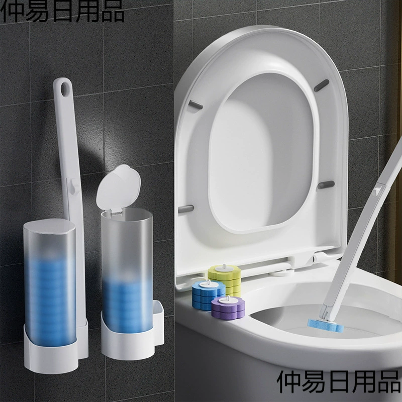 Disposable toilet brush household no dead corner toilet brush replacement head wall-mounted bathroom cleaning wall-mounted