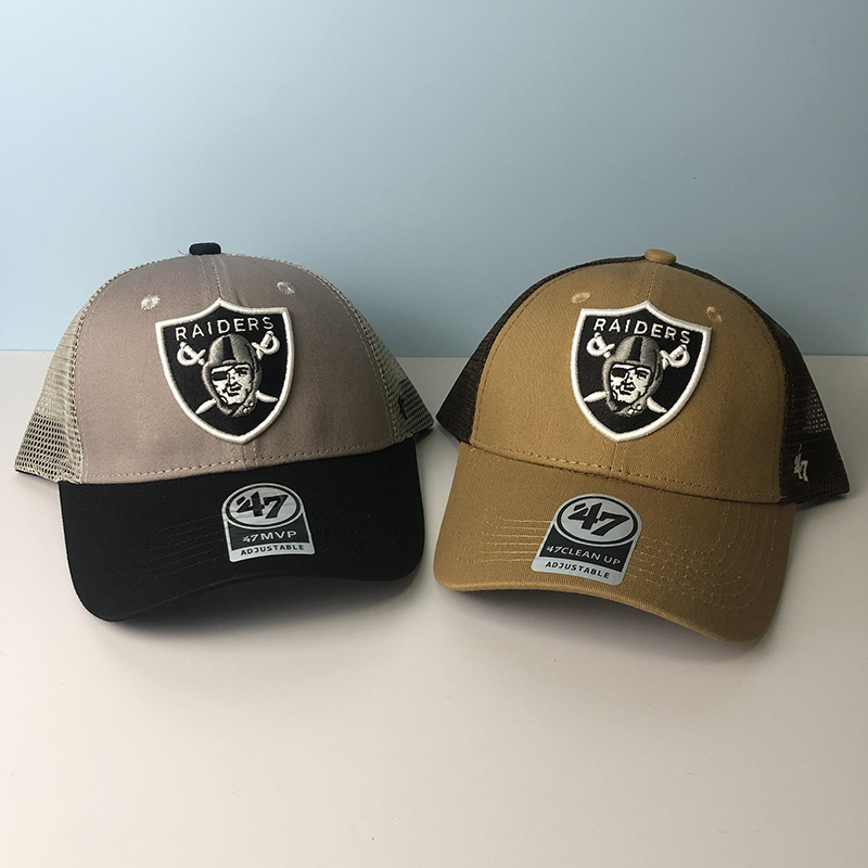 NFL橄榄球帽子47brand球队鸭舌帽男运动网帽女防晒raiders棒球帽