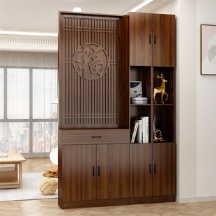 Living Room Partition Screen Entrance Cabinet Entrance Door Double-Sided Chinese Solid Wood Modern Simple Facing Entrance Decorative Door
