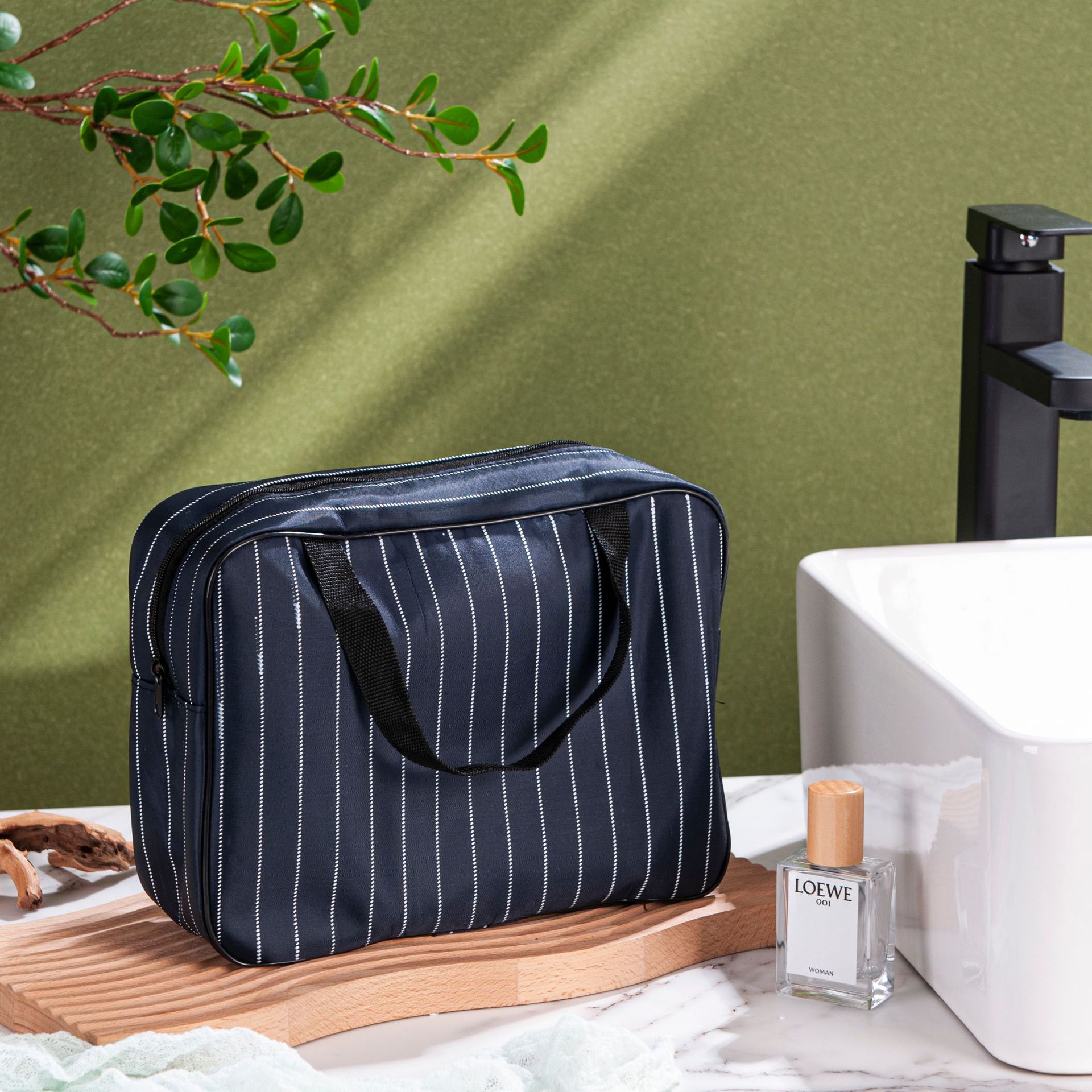 Nueva bolsa de lavado engrosada baño maquillaje fitness almacenamiento viaje rayas mujeres hombres bolsa universal fábrica al por mayor