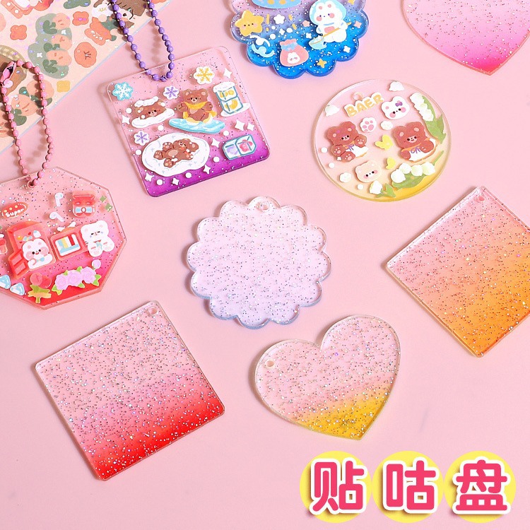 Pegatinas de tarjetas de niña y niños Goh Chuck Set DIY tarjetas antiguas hechas a mano pegatinas láser con pegatinas de corazón