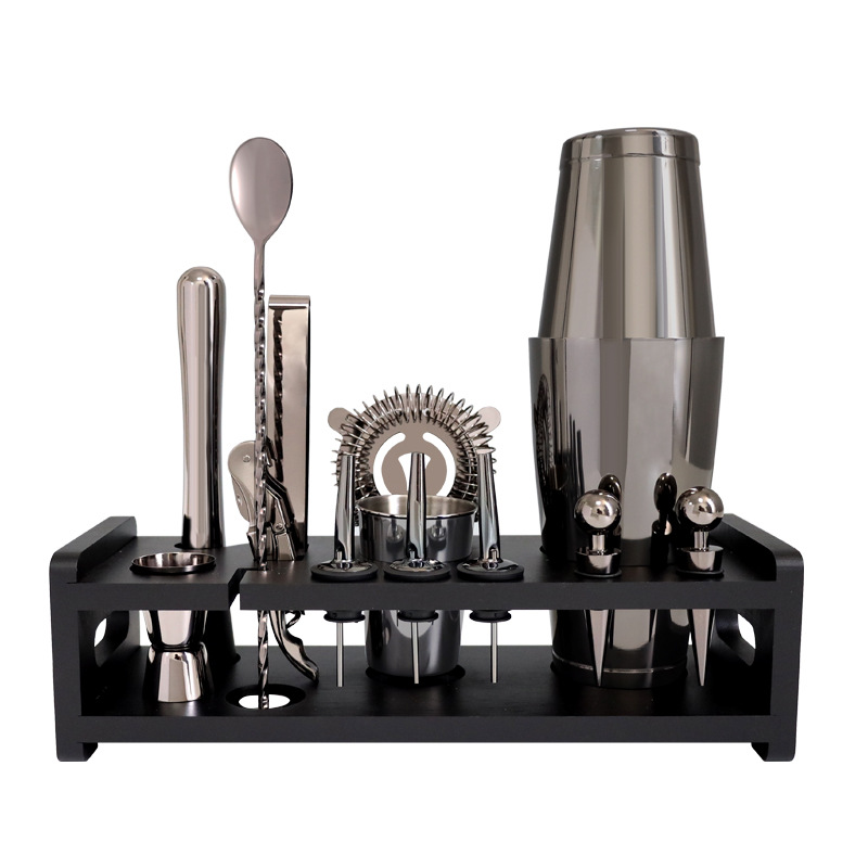 Boston mezclador 304 acero inoxidable negro galvanizado 10 piezas juego shaker herramientas de bar