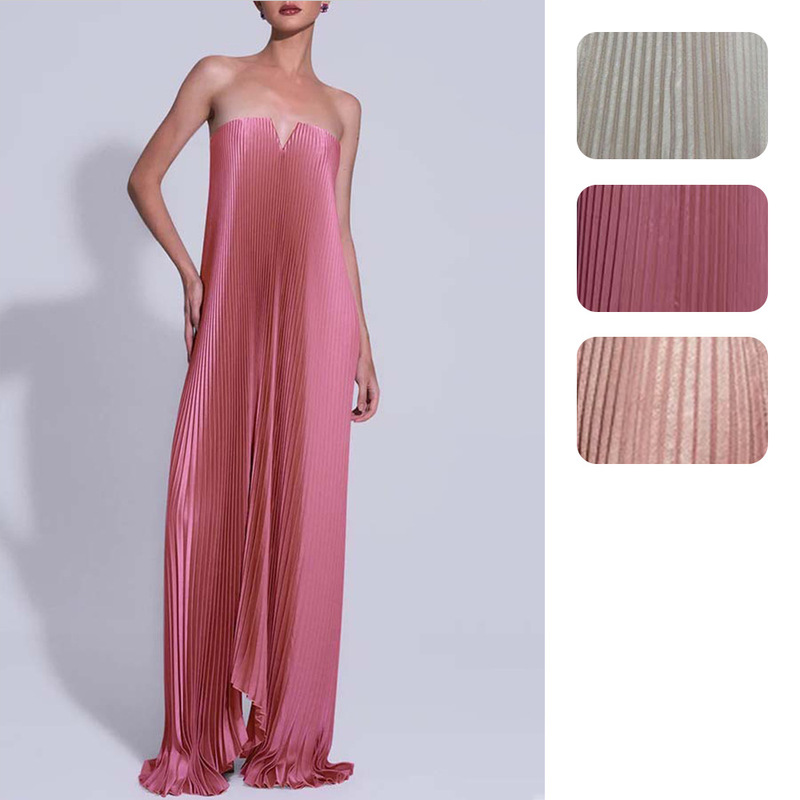 Amazon Independent Station European and American Women's Strapless Pleated Oversized dress Sexy Dress Pleated Skirt Women's 8139 Amazon Independent Station European and American Women's Strapless Pleated Oversized dress Sexy Dress Pleated Skirt Women's 8139