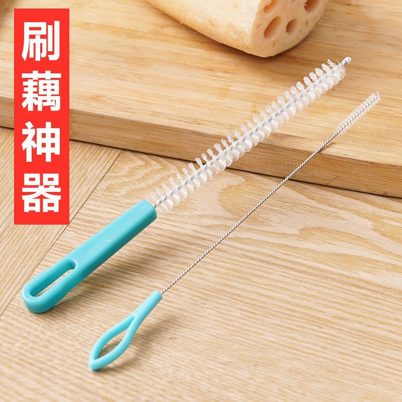 Lotus Root Hole Gap Cleaning Brush Multifunctional Milk Bottle Suction Tube Brush Stainless Steel Cleaning Brush Household Cup Lid Cleaning Brush