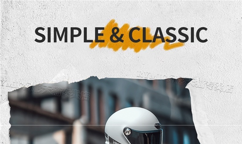 Rymic Retro Cruise Full-Face Motorcycle Helmet Men's and Women's Motorcycle All-Season Safety Helmet Bluetooth Slot 3C Certification