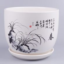 花盆陶瓷大号带托盘简约创意绿萝特大号塑料室内植物多肉批发