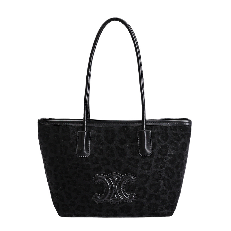 2026 bolsas de leopardo de color sólido, bolsas de gran capacidad de trabajo, bolsas de viaje, bolsas de hombro de diseño de nicho, ocio, versátil