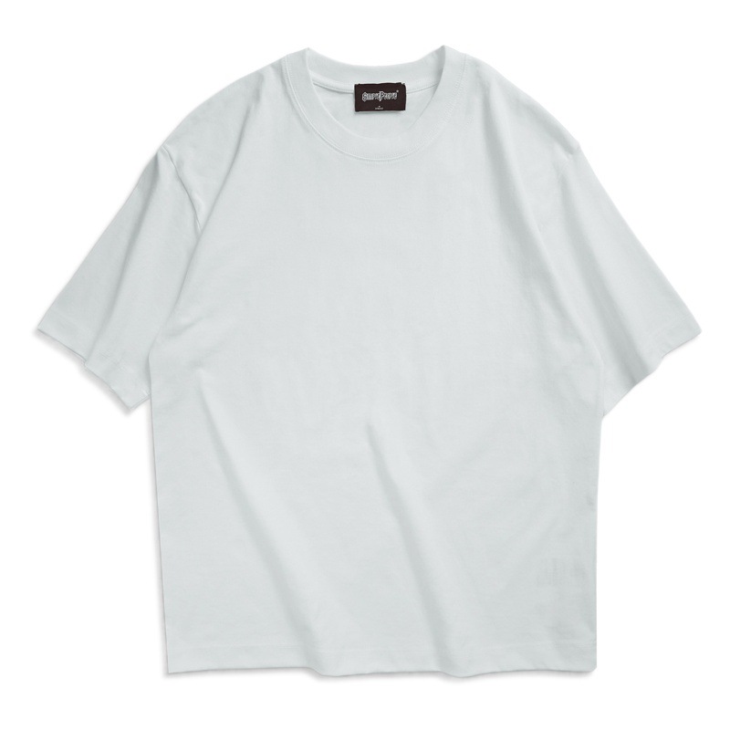 2023 nueva camiseta de los hombres de cuello redondo de color sólido de los hombres y las mismas mujeres de tres pruebas T manga corta caída hombro casual moda suelta top