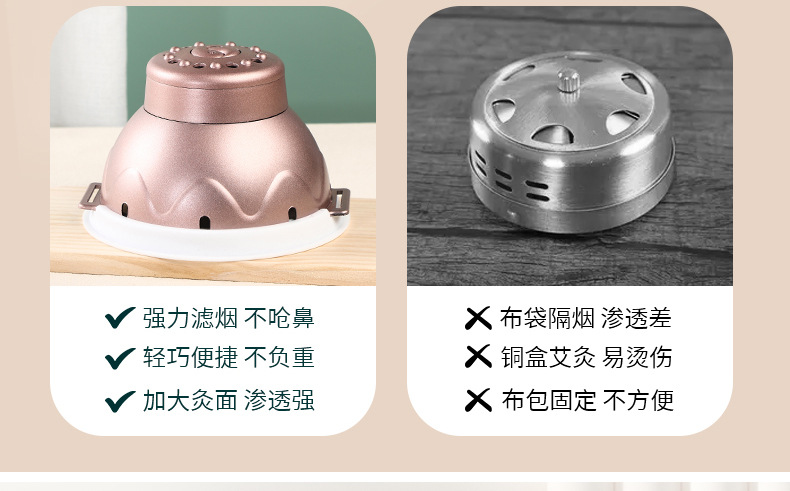 Portable Moxibustion Box Ai Mei Jiu Household Warming Moxa Stick Holder with Acupoint Chart quality and texture