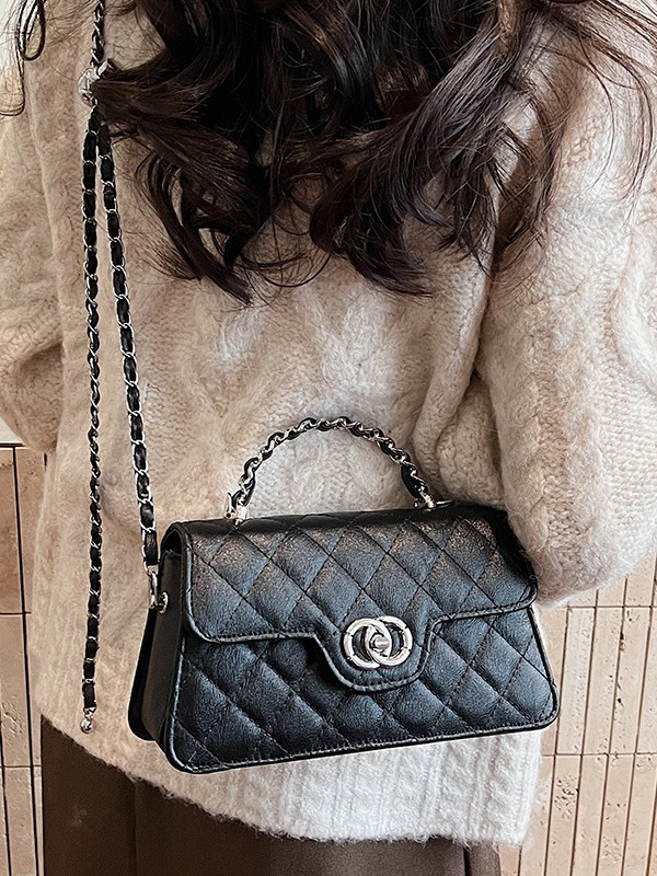 Xiaoxiang bolso de mujer estilo nuevo bolso de hombro de cadena de diamante bolso de mano de moda versátil bolso de mochila de moda bolso pequeño cuadrado