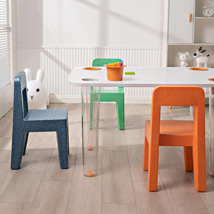 Nordic Style Foam Children's Chair Home Backrest Children's Bench Kindergarten Table and Chair Simple ins Baby Cute Chair