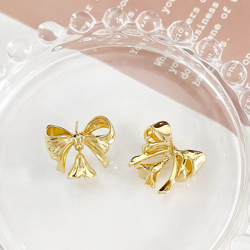 1 Pair 19 * 17mm Copper 14K Gold Plated 18K Gold Plated Bow Knot Polished Earring Findings display picture 7