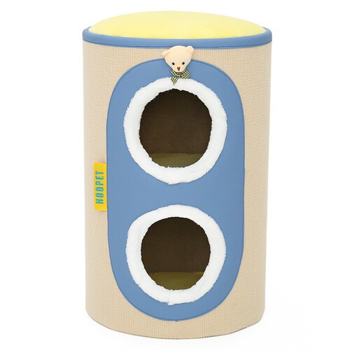 Cat climbing frame, cat nest, cat tree, integrated double-layer warm cat climbing column, enclosed cat house, universal cat supplies for all seasons