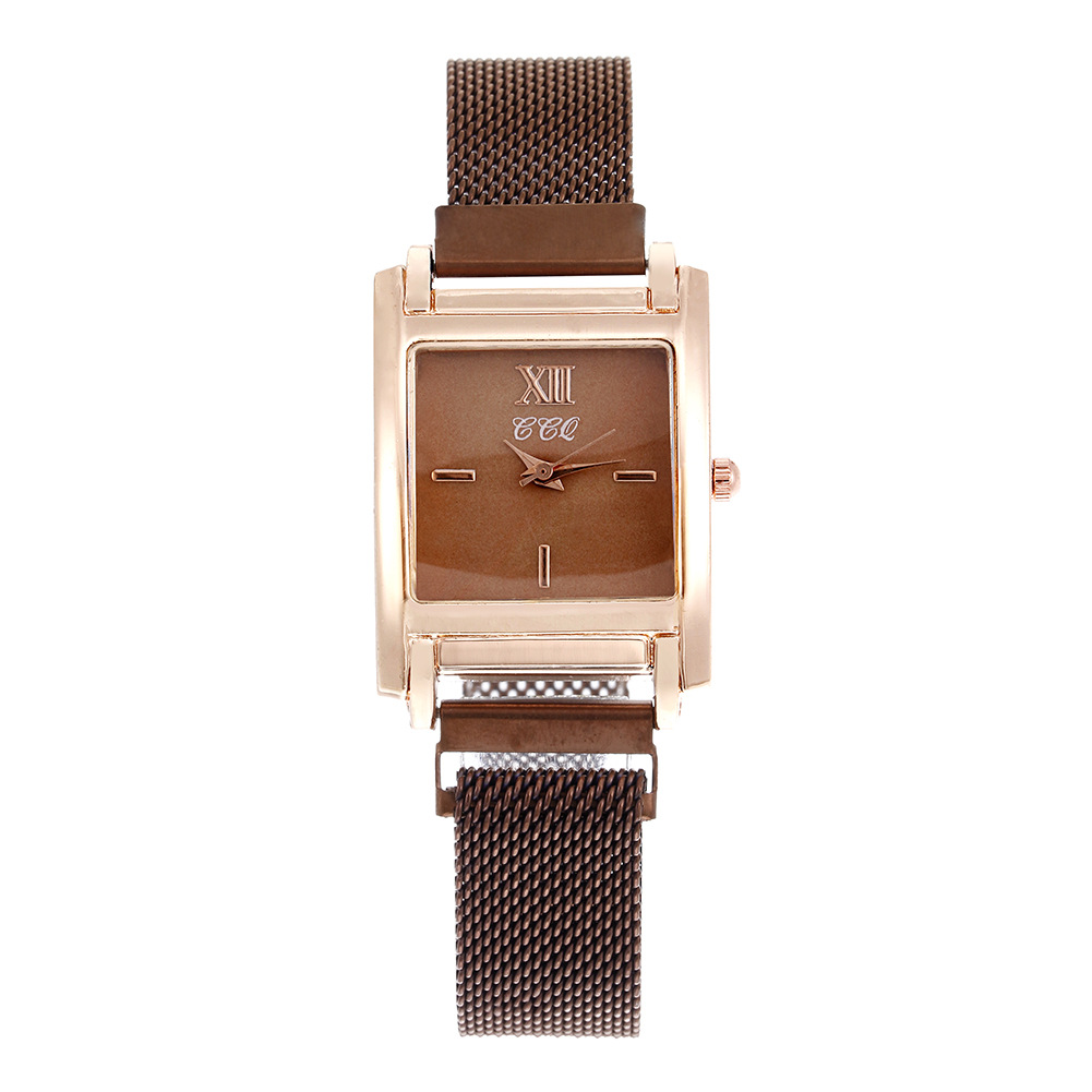 New fashionable and minimalist square small dial, popular on the internet, trendy magnetic buckle, mesh strap, quartz_voghion.com