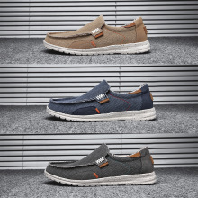 【工厂直销】跨境大码帆布男鞋休闲透气轻便舒适一脚蹬老北京布鞋