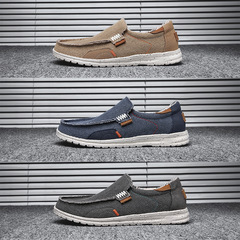 Factory Direct Sale Cross-Border Plus-Size Canvas Men's Shoes Leisure Breathable Lightweight Comfortable One-Piece Old Beijing Cloth Shoes