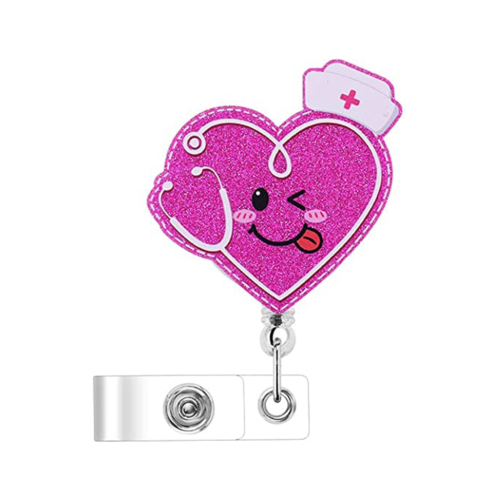 Cartoon Pattern Cute Style Acrylic Plastic Medical Pattern Can Retractable Buckle