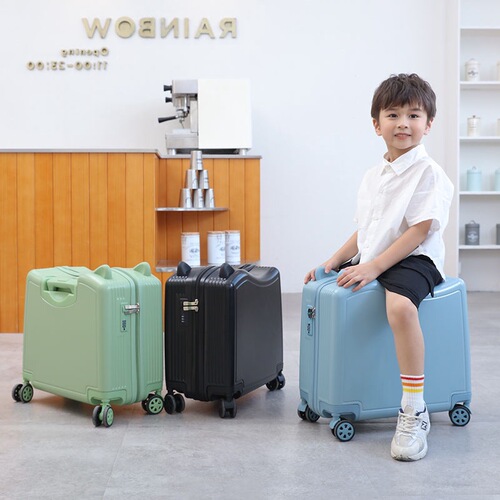 Children's suitcase, boys and girls can mount student trolley case, cute and lightweight small boarding travel password suitcase