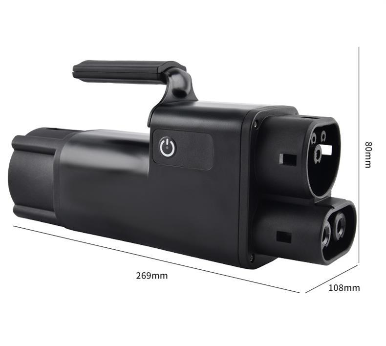 CHA-CCS2 adapter for electric vehicle charging stations, converting Japanese to European standards for DC power
