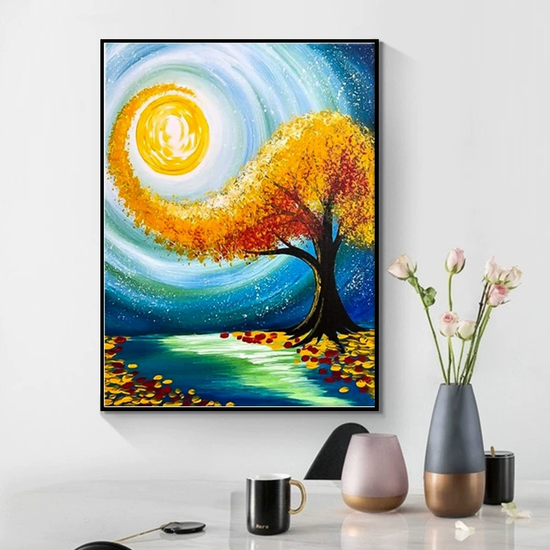 Кристальная живопись (Yiwu) 5D полный набор страз Moon & Landscape DIY, 30×40 см, струйные кристаллы