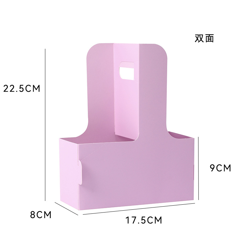Caja de flores portátil de café Qisejin, papel kraft, bandeja para tazas, caja de regalo, caja de embalaje de ramo de flores