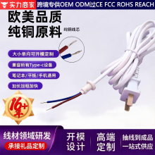 跨境工厂配套二孔AC电源线纯铜大功率电源线适配器智能家居连接线