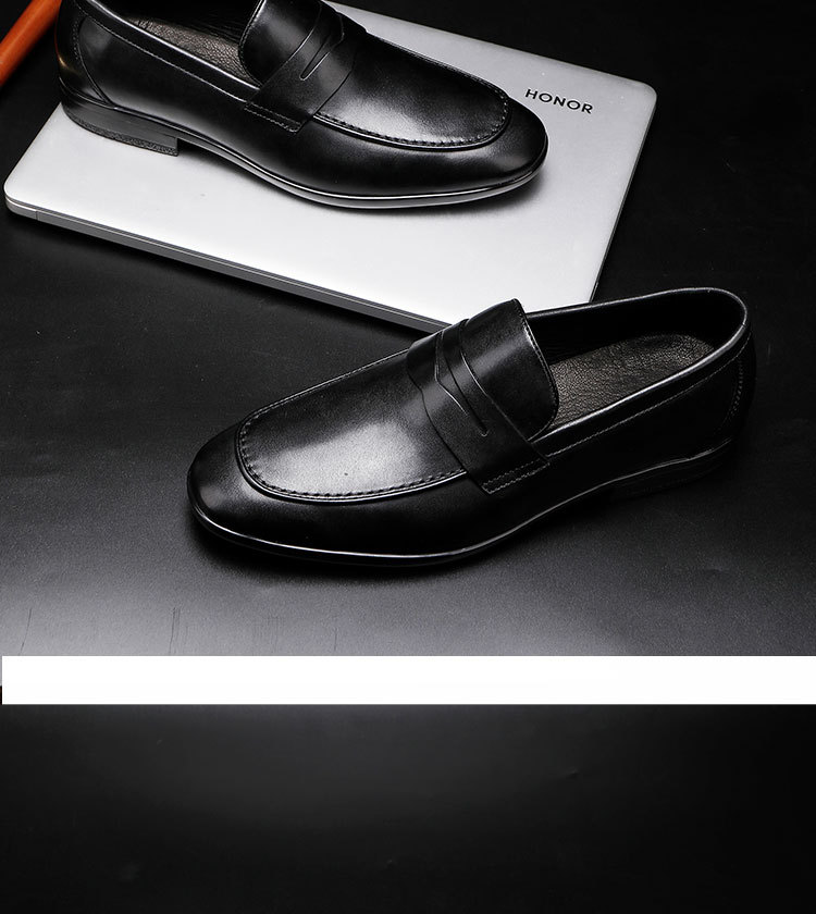 Zakelijke herenschoenen leren instappers loafers met franjes_voghion.com