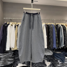 裤子女2025秋冬季新款加绒卫裤直筒弯刀休闲裤香蕉阔腿运动裤女装