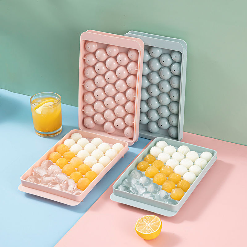 製氷皿卸売ラウンドアイスボール型食品グレード家庭用冷凍氷アイスクリームアイスキャンデー製造用蓋付きアイスボックス|undefined