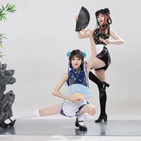 Без рукавов косая улучшенная чонсам тонкий 2024 новый Lolita горничный фартук COS костюм новый китайский чонсам