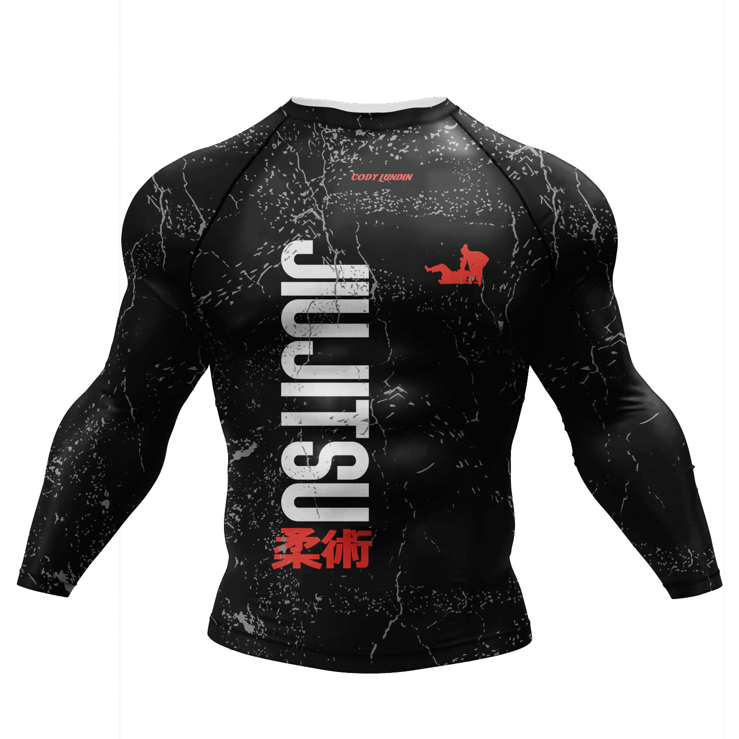 Nueva impresión digital de manga larga deportiva de secado rápido medias de entrenamiento de fitness camisa de fondo de otoño e invierno camiseta de running casual