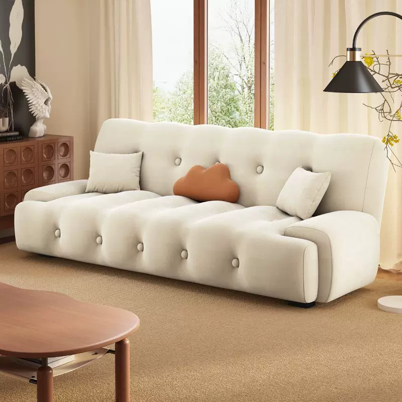 网红舒适意式布艺沙发床可折叠两用多功能小户型双人三人现代简约