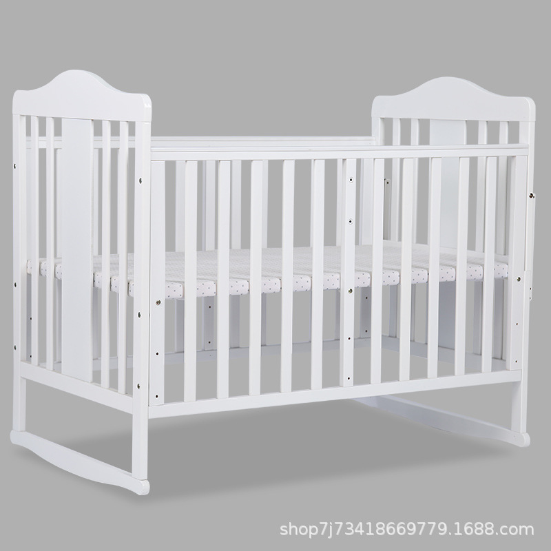 Exportación de comercio exterior de madera maciza europea multifuncional cama de valla para bebés ajustable, seguridad plegable y protección ambiental
