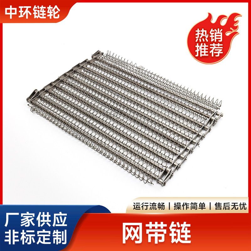 厂家供应网袋链 食品药品链条传递带304清洗烘干耐高温网带链