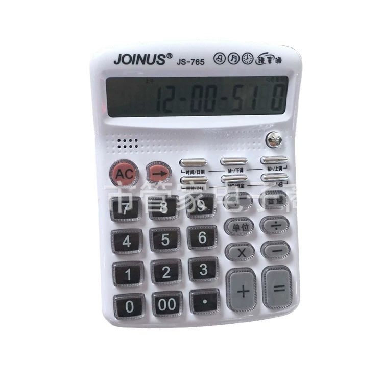 Калькулятор Zhongcheng JS-765, 12-разрядный, прозрачные кнопки, функция проверки купюр