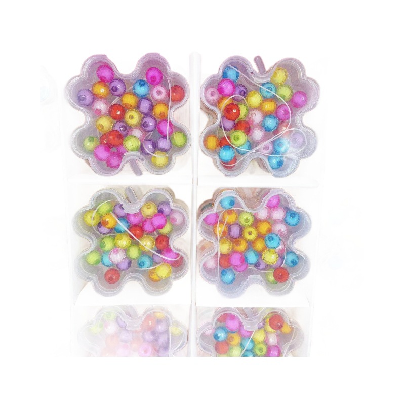 Caja de juguetes para niños con cuentas hechas a mano Diy material paquete niña con cuentas brazalete puzzle caja de juego colorido