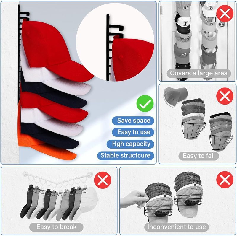 棒球帽壁挂收纳架Hat Organizer 帽子收纳展示 新品|undefined