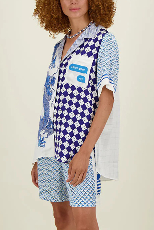Dragon Pattern Summer Season Holiday Women's Vacation Simple Style Dragon Polyester Pant Co-ord Set Pants Sets
