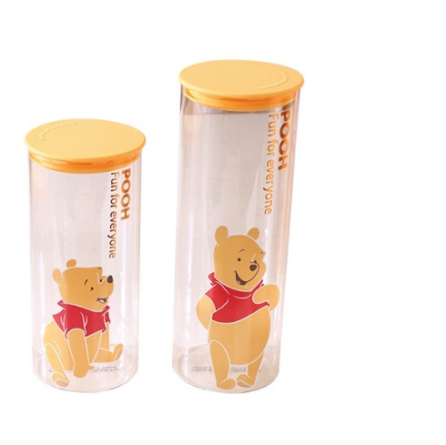 Tarro sellado de vidrio Pooh mediano y grande