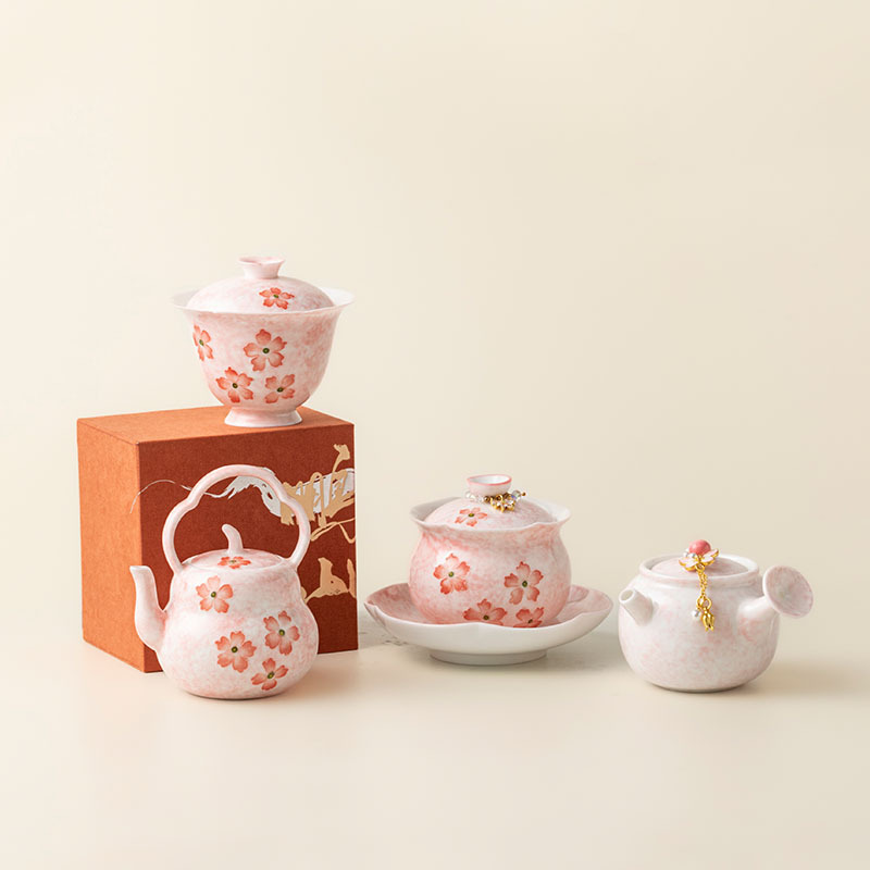 粉染花间手绘樱花茶杯中式陶瓷主人杯家用品茗杯女生专用功夫茶杯|undefined