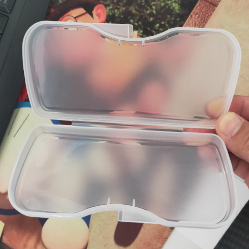 New plastic case for clip-on glasses, white transparent sandblasted lens case for nearsighted clip-on sunglasses, wholesale, dropshipping one piece
